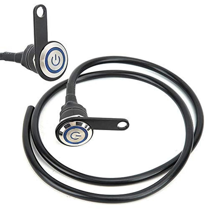 Motorcycle Handlebar Control Switch On Off | Rain - proof Stainless Steel Fog Lamp Switch with Blue LED | 12V Headlight Lamp for Motorcycles/ATVs