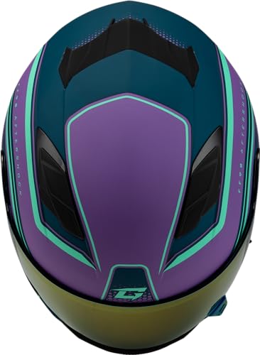 Gmax FF-98 Aftershock Full Face Helmet with Rear LED Light - color: Matte Purple/Blue