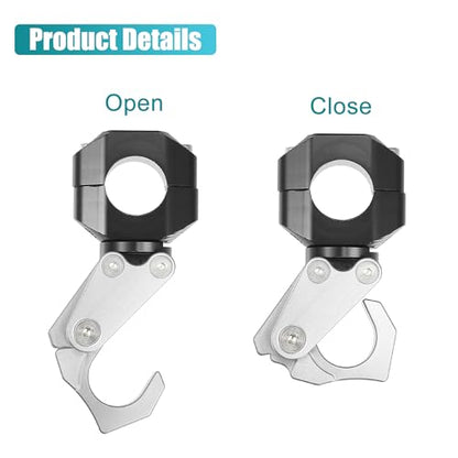 uxcell Motorcycle Handlebar Hook Aluminum Alloy Helmet Gloves Hanger Luggage Hanger for Honda ADV150 2023 W/Hexagonal Screws and Wrench Silver Tone