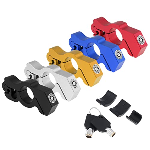 Windance Motorcycle Anti Theft Lock,Heavy Duty Front Brake Lock,Throttle Grip Clutch Brake Lever Handlebar Protection (Red, L) - color: Red
