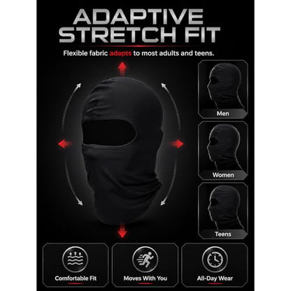 9 Pack Ski Mask for Men Balaclava Full Face Mask Breathable Winter Windproof Hood for Motorcycle Snowboard - color: Black, style: Balaclava
