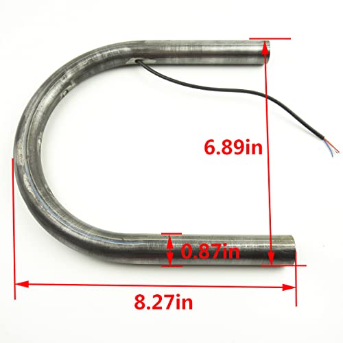 Retro Motorcycle Cafe Racer Seat Frame Hoop Brat Loop with LED Strip Turn Singal Tail Light Brake Light (7/8 inch Tube/Flat Loop/Width 175mm/6.89in) - size: 7/8 inch Tube/Flat Loop/Width 6.89 in