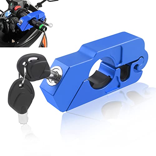 BAIONE Motorcycle Grip Lock Handlebar Throttle Security Lock Anti-Theft Scooters fit for ATV Motorcycles Dirt Street Bike (Blue) - color: Blue