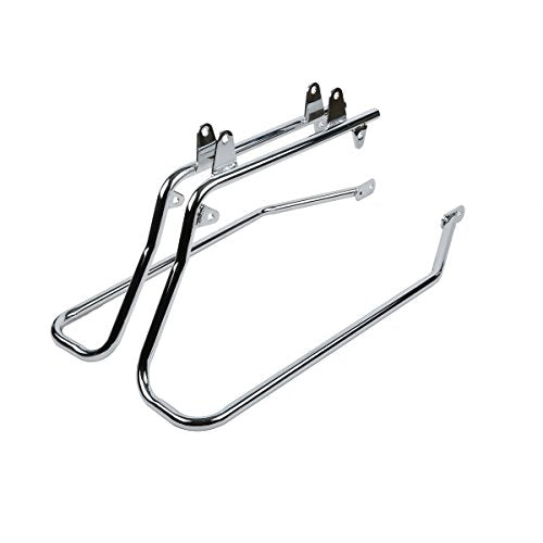 SLMOTO Complete Vivid Black Hard Saddlebag Softail Conversion Brackets For 86-17 Harley-Davidson Softail CVO Convertible FLSTSE3 Deluxe FLSTN - color: Vivid Black + Chrome Conversion Bracket