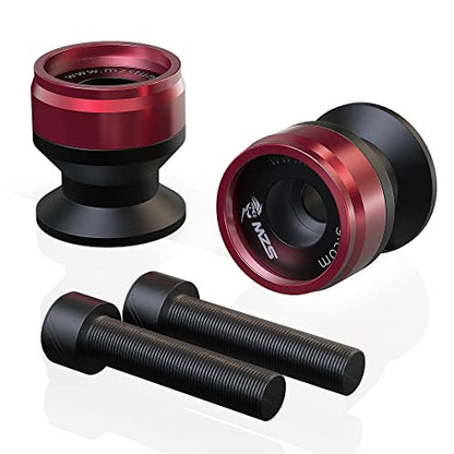 MZS Universal 8MM Swingarm Spools Sliders Stand CNC M8 Red Compatible with CBR 600 F2 F3 F4 F4i CBR600RR CBR1000RR GSXR600 GSXR750 GSXR1000 GSXS750 SV650 ZX6R ZX10R Z650 Z900 EX400 EX650 Daytona - color: Red, size: Aluminum