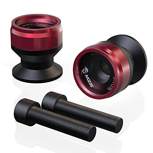 MZS Universal 8MM Swingarm Spools Sliders Stand CNC M8 Red Compatible with CBR 600 F2 F3 F4 F4i CBR600RR CBR1000RR GSXR600 GSXR750 GSXR1000 GSXS750 SV650 ZX6R ZX10R Z650 Z900 EX400 EX650 Daytona - color: Red, size: Aluminum