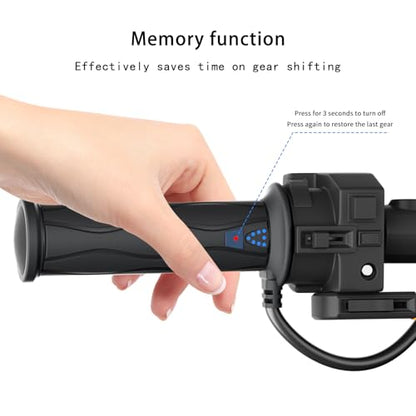 Heated Grip with Thumb Warmer Kit, Heated ATV Grips, 12V 7/8 Electric Heating Motorcycle Hand Warmer, 5 +1 Heat Settings, IP67 Waterproof, Handlebar Heater Riding Gear Accessories