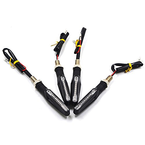 4Pcs Motorcycle LED Turn Signal Lights Blinkers Indicator Lights (Amber) - color: Amber