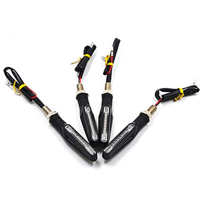 4Pcs Motorcycle LED Turn Signal Lights Blinkers Indicator Lights (Amber) - color: Amber