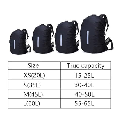 Backpack Rain Cover Outdoor Reflective Waterproof Backpack Rain Cover Night Bike Safety Light Raincover Bag Hiking Mountaineering Dust - color: Black 20L