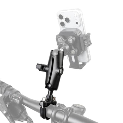 1" Ball Handlebar U-Bolt Mount Base with Middle Double Socket Arm, Aluminum Alloy, Compatible with RAM Mounts and 1" Ball Bike Motorcycle Phone Holder or GPS Mount - style: U-Bolt Base w 3.54" Arm