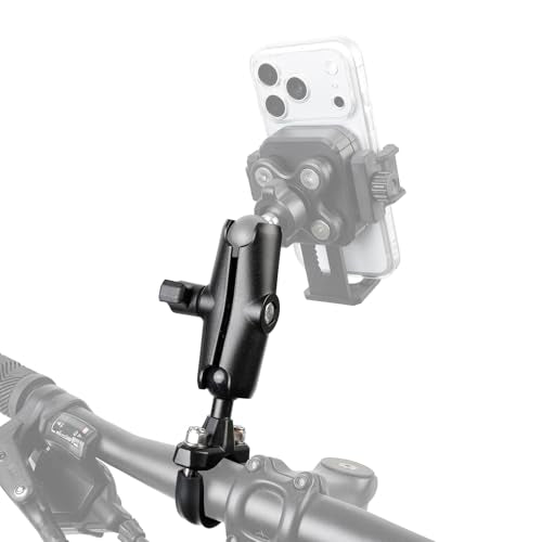 1" Ball Handlebar U-Bolt Mount Base with Middle Double Socket Arm, Aluminum Alloy, Compatible with RAM Mounts and 1" Ball Bike Motorcycle Phone Holder or GPS Mount - style: U-Bolt Base w 3.54" Arm