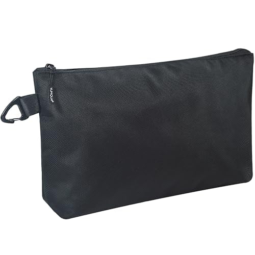 Small Tool Pouch - Compact Zipper Tool Pouches Bag - Heavy Duty 1680D Oxford Utility Bags Durable Small Pouch Organize Tools Clip on Belt or Backpack for Men Women - Electrician, Carpenter, DIY - size: Middle