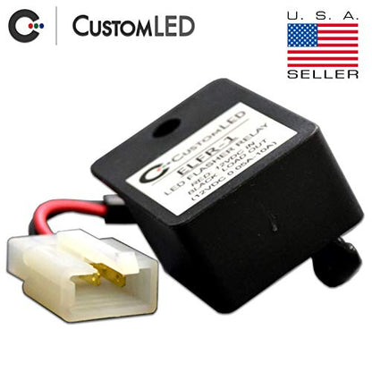 Custom LED Electronic LED Flasher Relay for Motorcycles - Fixes LED Turn Signal Hyper-Flash, Plug and Play, Replaces 2-Wire and 3-Wire OEM Relays