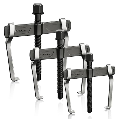 XIIW 2 Jaw Gear Puller Set, 4'' 6'' 8'' CR-V Steel Bearing Puller Gears Tool Adjustable, 2 Claws Puller Kit for Removal of Pulley Flywheel Bearings Gears - size: CR-V 2-Jaw Gear Puller 4'' 6'' 8''