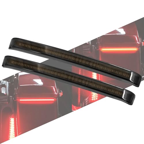Motorcycle Saddlebag Tail Light Running Brake Sequential Turn Signal LED Lamp Fit for Harley Touring Street Gilde Road King Road Gilde Electra Glide Ultra Limited 2014-2023 (Black Lens) - color: Black Lens