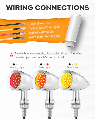 PBYMT Motorcycle Bullet Front Rear Turn Signal White Amber Light SMD Motoecycle Rear Blinker Indicator Compatible with Honda Yamaha Suzuki Kawasaki（4 Pcs） - color: Chrome