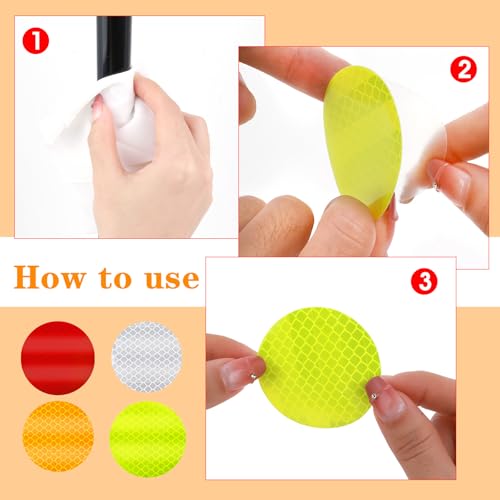 Ymapinc 40Pcs Dot Reflective Tape Sticker Warning Reflector Stickers Safety Night Visibility Waterproof Reflector Sticker for Vehicle, Bicycles, Motorcycles, Clothing