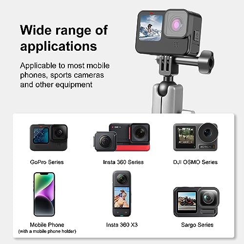 PULUZ Car Suction Cup Mount 360° Rotation Windshield & Window Camera Bracket for GoPro Hero 11 10 9 8 7 Insta360 X3 DJI Action Camera Accessories with Phone Holder with 1/4 Thread - size: 9cm/3.5inch Suction Cup-Upgrade