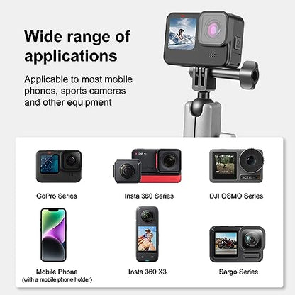 PULUZ Car Suction Cup Mount 360° Rotation Windshield & Window Camera Bracket for GoPro Hero 11 10 9 8 7 Insta360 X3 DJI Action Camera Accessories with Phone Holder with 1/4 Thread - size: 9cm/3.5inch Suction Cup-Upgrade