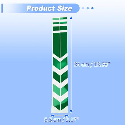 Front Fender Arrow Sticker Decoration Motorcycle Warning Reflective Tape Waterproof Pet Reflective Material Green 1 Pcs 34 cm x 5.5 cm
