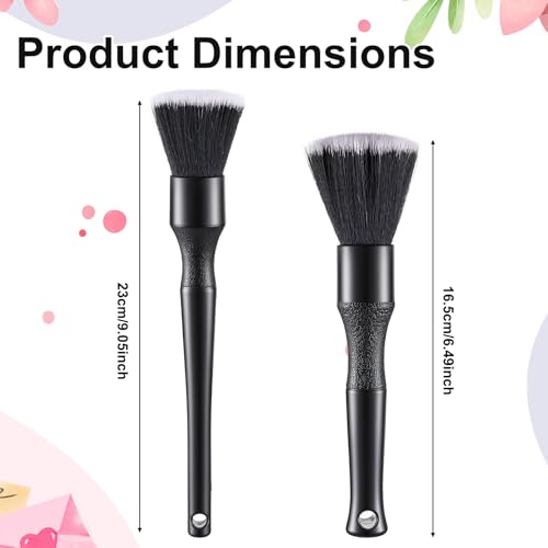 2PCS Ultra-Soft Car Detailing Brush Set, Scratch-Free Auto Interior & Exterior Cleaning Brushes with Comfortable Grip for Dashboard, Air Vents, Wheels, Leather Seats