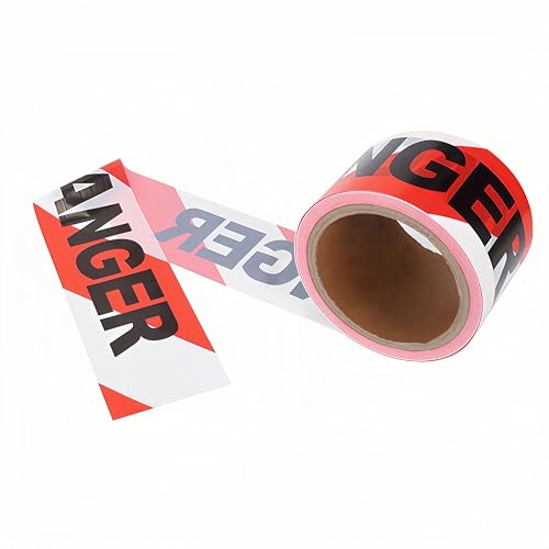 Safety Warning Tape, Red White Premium Barricade Tape, Non Adhesive Tape, 3" x 300 Feet,1 Roll - size: Red & White B-3 Inch