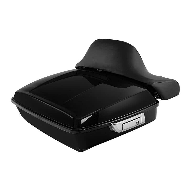 TCMT Chopped Motorcycle Trunk Box Backrest Detachable Mounting Rack Fit For Harley Touring 1997-2008 Road King Road Street Electra Glide Pack - color: Set C1 Chrome Latches#Chrome Rack