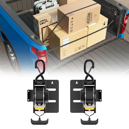 Upgraded Retractable Ratchet Straps Compatible with 2019-2025 Chevy Silverado GMC Sierra 1500 Accessories, 2 Pack Truck Bed Tie Downs Replacement for 2019-2026 Chevy Silverado - size: 2019-2025 Chevy Silverado