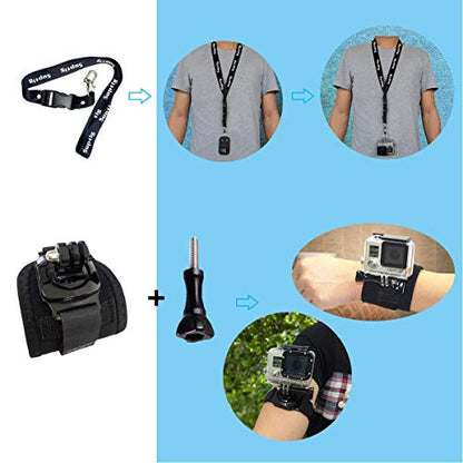 Suptig Accessories Kit Compatible for Gopro Mission Gopro Hero 13/Hero12/11/10/9/8/7/6/5/4/3/2/Session gopro Max2 Gopro Fusion DJI Action 6/5pro/5/4/3, Insta360 X5/X4, AKASO Action Camera Accessories