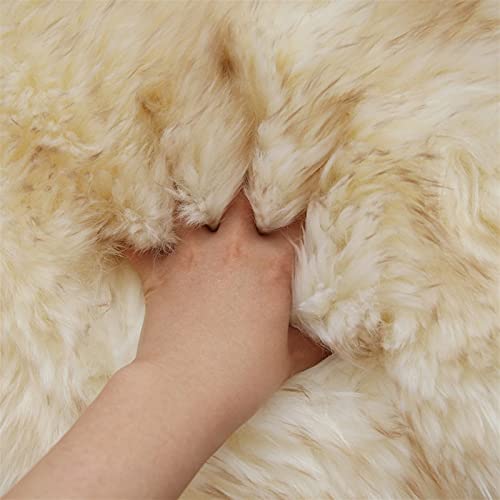 Real Genuine Sheepskin Rug Natural Fur Rug Sheep Skin Rugs Full Sheepskin Rugs Authentic Sheep Skin Throw Lambskin Seat Covers for Chairs Wool Seat Pad Cushion (2.3X3.28 ft) - color: 7