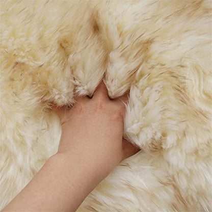 Real Genuine Sheepskin Rug Natural Fur Rug Sheep Skin Rugs Full Sheepskin Rugs Authentic Sheep Skin Throw Lambskin Seat Covers for Chairs Wool Seat Pad Cushion (2.3X3.28 ft) - color: 7