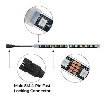 DITRIO 2pcs 2-Feet Underglow RGB Neon LED Light Strips DC 12V for Motorcycles Trikes Trailers Golf Carts ATVs UTVs (Only for InfiColors Series)