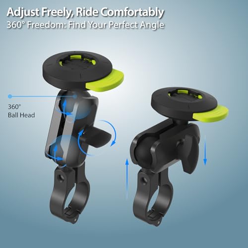 Bone Moto Tie Connect Kit 3 - Handlebar, Magnetic Motorcycle Phone Mount, Detachable & 360° Rotatable, Heavy Duty & Shock-Absorbing Scooter Phone Holder for iPhone & 4.7"–7.2" Smartphones (Handlebar) - style: Motorcycle - Handlebar