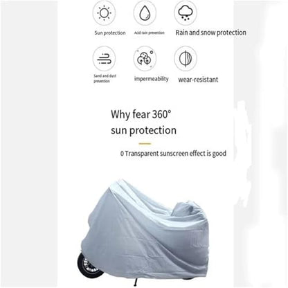 Waterproof Motorcycle Cover Outdoor Indoor Bike Scooter Protection Case Rain Dust UV Proof Sun for Motorbike(X-Large) - size: X-Large