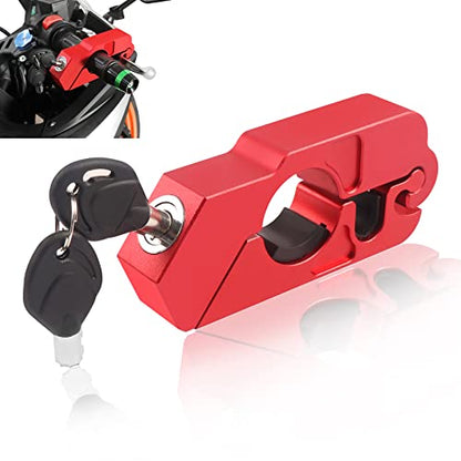 BAIONE Motorcycle Grip Lock Handlebar Throttle Security Lock Anti-Theft Scooters fit for ATV Motorcycles Dirt Street Bike (Red) - color: Red