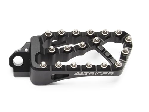 AltRider Adventure II Foot Pegs Compatible With BMW R 1200/1250 / 1300 GS/GSA - Heavy Duty Design - Boot Friendly, High Traction Cleats for Stability & Grip - Adjustable Camber & Height - Black - color: Black, size: Adventure II (58mm x 122mm)