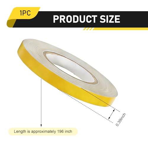 Car Reflective Strip Sticker, 0.39" x 197" Waterproof Car Body Reflective Tape, DIY Night Visibility Warning Rim Strip Decal, Universal for Most Cars, Motorcycles, Bikes (Yellow) - color: Yellow