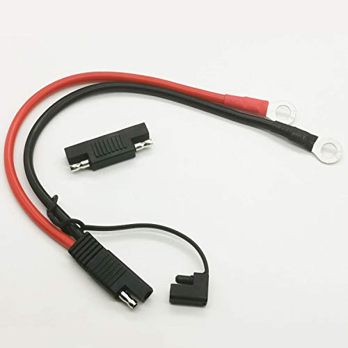Ring Terminal Harness 2-Pin Quick Disconnect SAE Plug Cable 10AWG Extension Cable for Motorcycles, Cars, Etc, with 1 SAE Polarity Reverse Connector