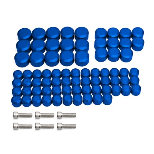 Motorcycle Bolt Covers Engine Bolt Head Toppers Caps Kit Fit for Harley 2007-2016 Touring Street Glide Road Glide Road King Electra Glide FLT FLH (Blue) - color: Blue