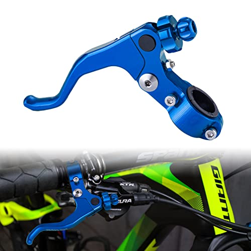 7/8‘’ 22mm Universal Motorcycle CNC Short Stunt Clutch Lever Aluminum Alloy Clutch Handlebar Compatible with Most Motorcycles Dirt Bike-Blue - color: Blue