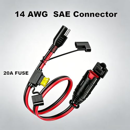 SAE Extension Cord Compatible with NOCO Genius 1 Genius 2 Smart Battery Chargers, 14AWG SAE Connector Cable for Motorcycle, ATV, UTV, Auto