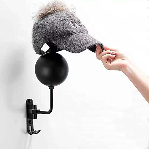 Motorcycle Helmet Rack,Helmet Holder for Bike，Helmet Holder Wall Mount 180 Degree Rotation Helmet Hanger with 2 Hooks for Motorcycle Bike Coats, Caps, Baseballs, Rugby Helmet
