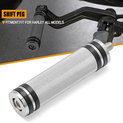 Motorcycle Extended Shifter Peg Toe Foot Shift Peg for Harley Softail Sportster Dyna Touring Road King Street Glide Road Glide Fat Bob (Chrome black) - color: Chrome black