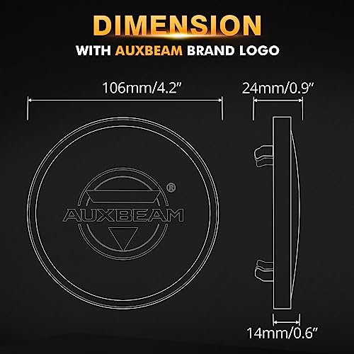 Auxbeam C4 Series 4 Inch Black Protective Light Covers, Round Offroad LED Pods Lens Cap, On Road & Off Road, Polycarbonate Plastic, Snap-On Design, 2 Packs - color: C4 Series 4" Light Covers