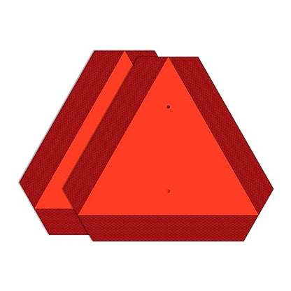 T&R Metal Slow Moving Vehicle Sign, Safety Triangle Sign - 2 Pack - 14 x16 Inches - Reflective, UV Protected, Waterproof, Weatherproof and Fade Resistant Up to 7 Years Outdoor for Golf Cart Tractor - color: RED - 2 Pack