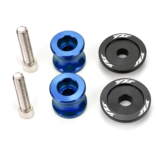 MOWOK Fit For Yamaha YZF R1 R3 R6 R7 R9 R15 R25 R125 YZF600R YZFR3 YZFR9 YZFR1 YZFR6 Accessories M6 Motorcycle Swingarm Spools Sliders Swing Arm Stand Screws (Blue) - color: Blue
