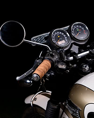 Trip Machine Company Motorcycle Handlebar Leather Grip Wrap Covers – Universal Throttle Grip Covers with Double Sided Tape – Anti-Slip Bike Handle Accessories - color: Brown