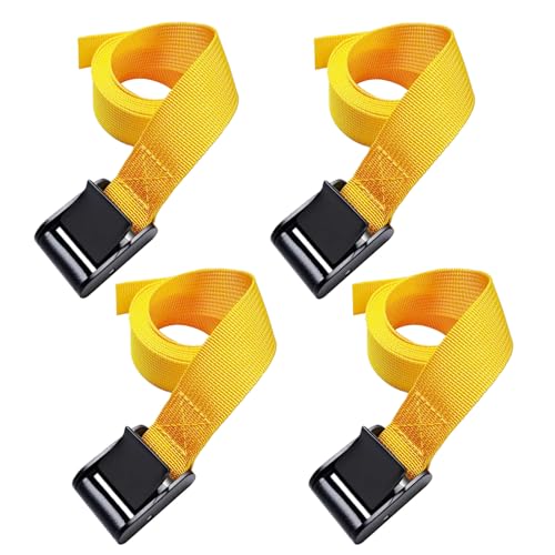 4PCS Tie Down Straps,1 Inch Adjustable Lashing Straps with Cam Buckle for Motorcycle Cargo Truck Trailer Luggage (Yellow,1"*12')-Clearance Limited Stock - color: yellow, size: 12
