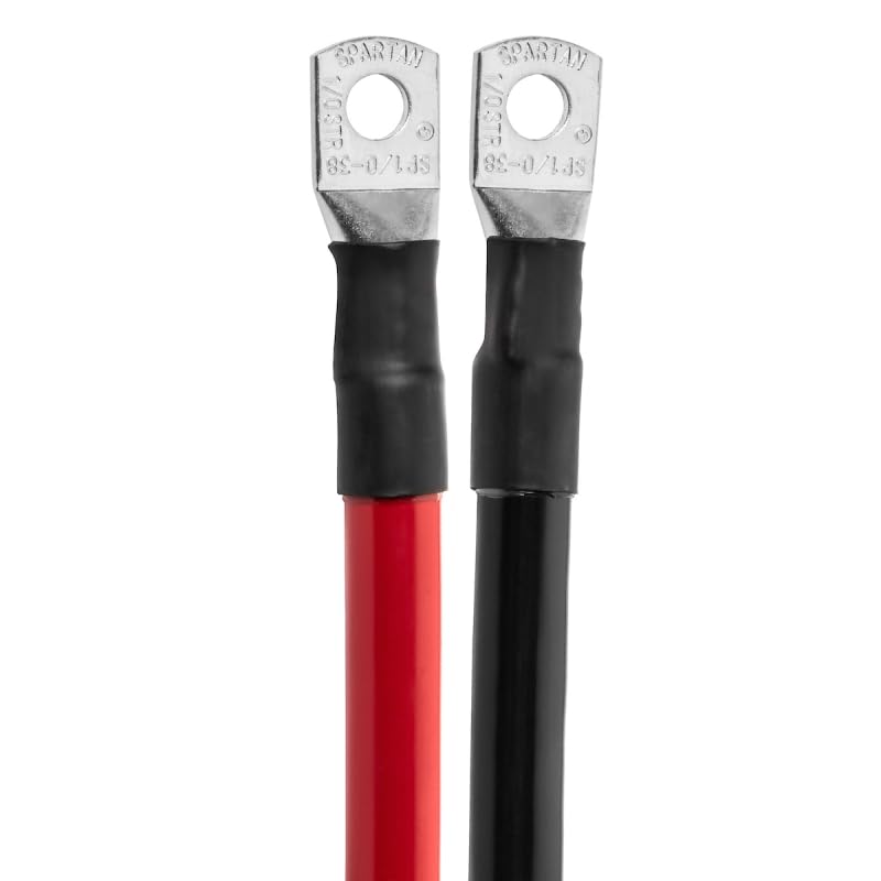 Spartan Power 1/0 AWG 15 Foot Battery Cable Quick Connector SP175A and 3/8" Ring Terminal - color: 15 Foot, size: 1/0 AWG